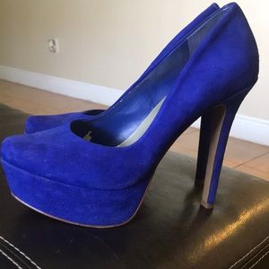 Navy blue platform heels